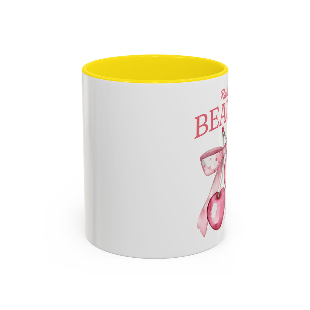 Personalized Coquette Cherry Mug | Watercolor Bow Cup