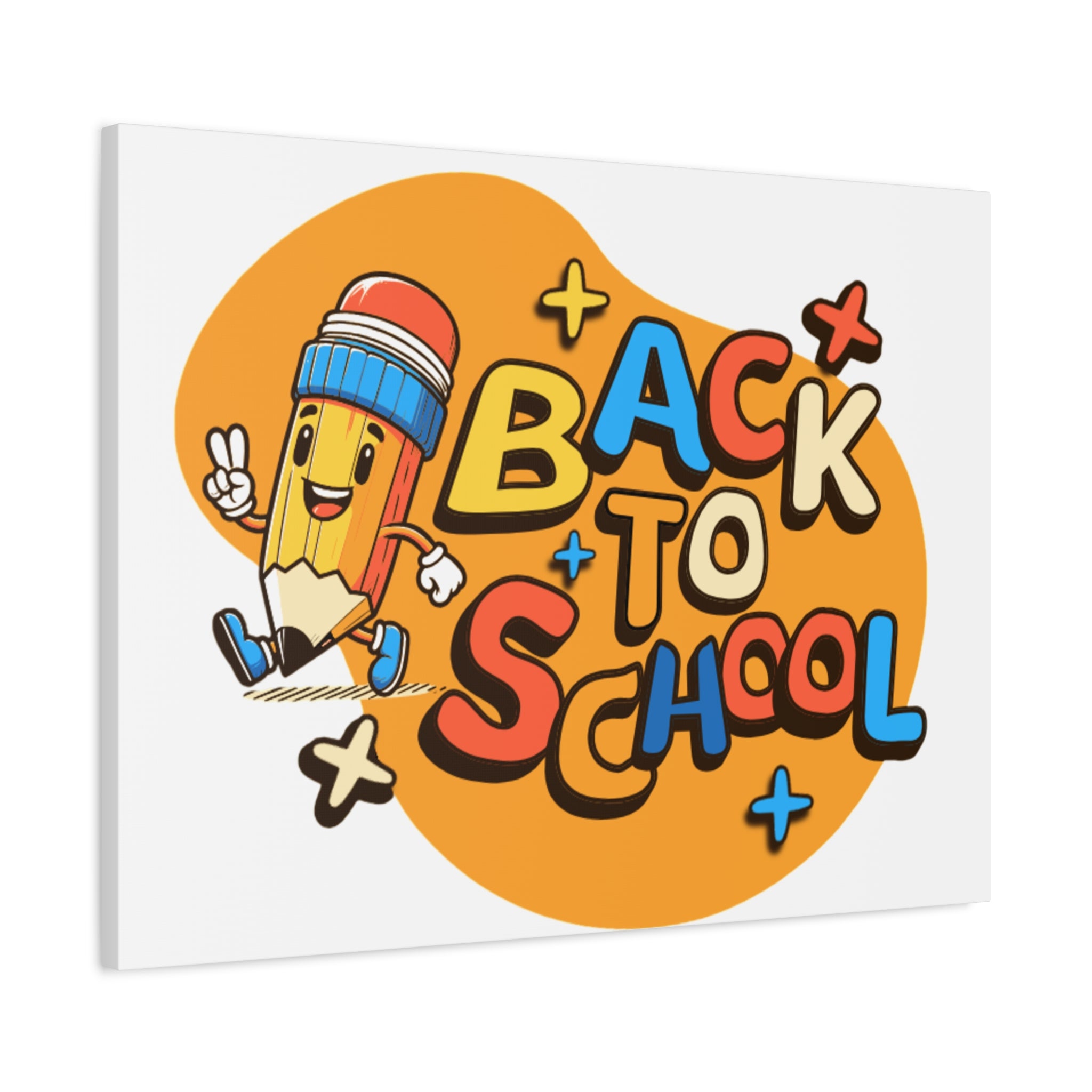 Back to School Canvas Wall Art — Cheerful Pencil Classroom Decor
