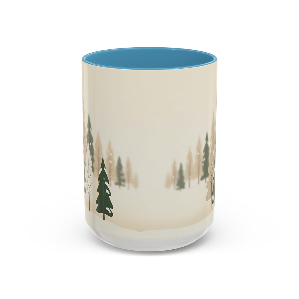 Minimal Winter Forest Accent Mug | Holiday Coffee Cup