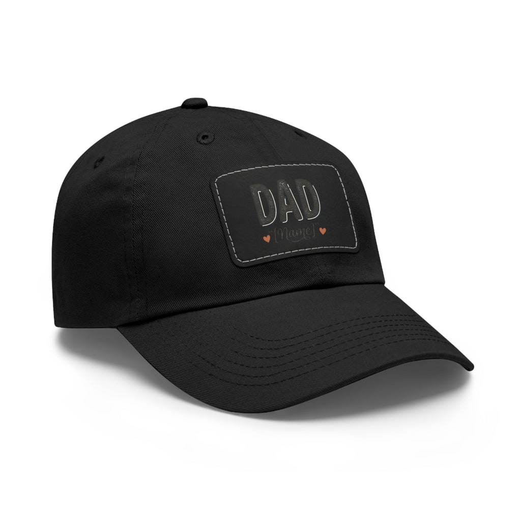 Personalized "Dad" Leather Patch Dad Hat — Custom Father's Day Cap