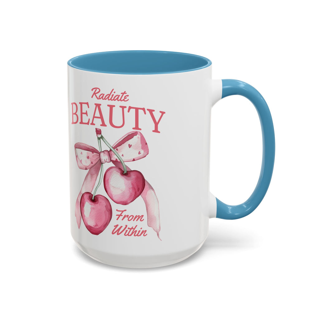 Personalized Coquette Cherry Mug | Watercolor Bow Cup