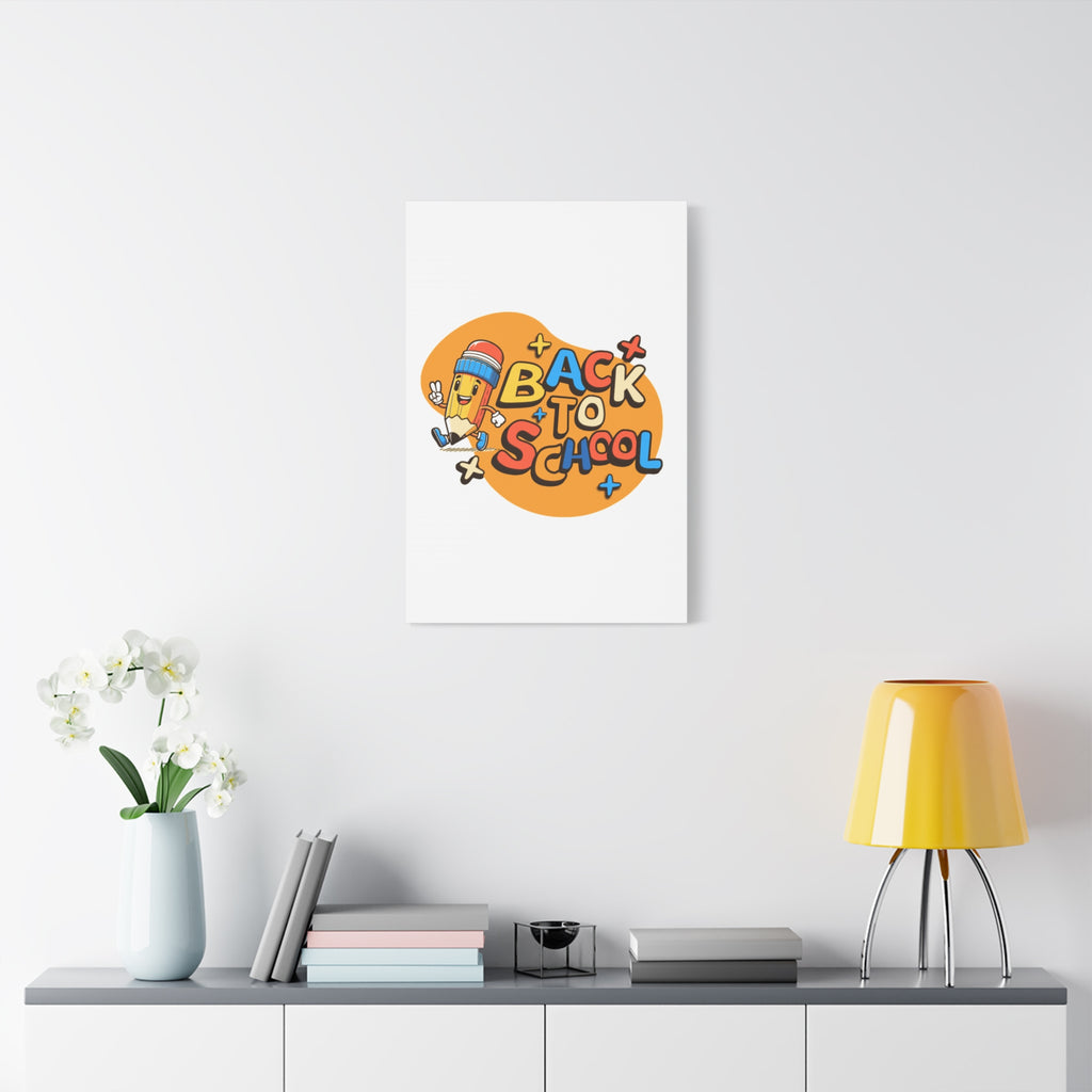 Back to School Canvas Wall Art — Cheerful Pencil Classroom Decor