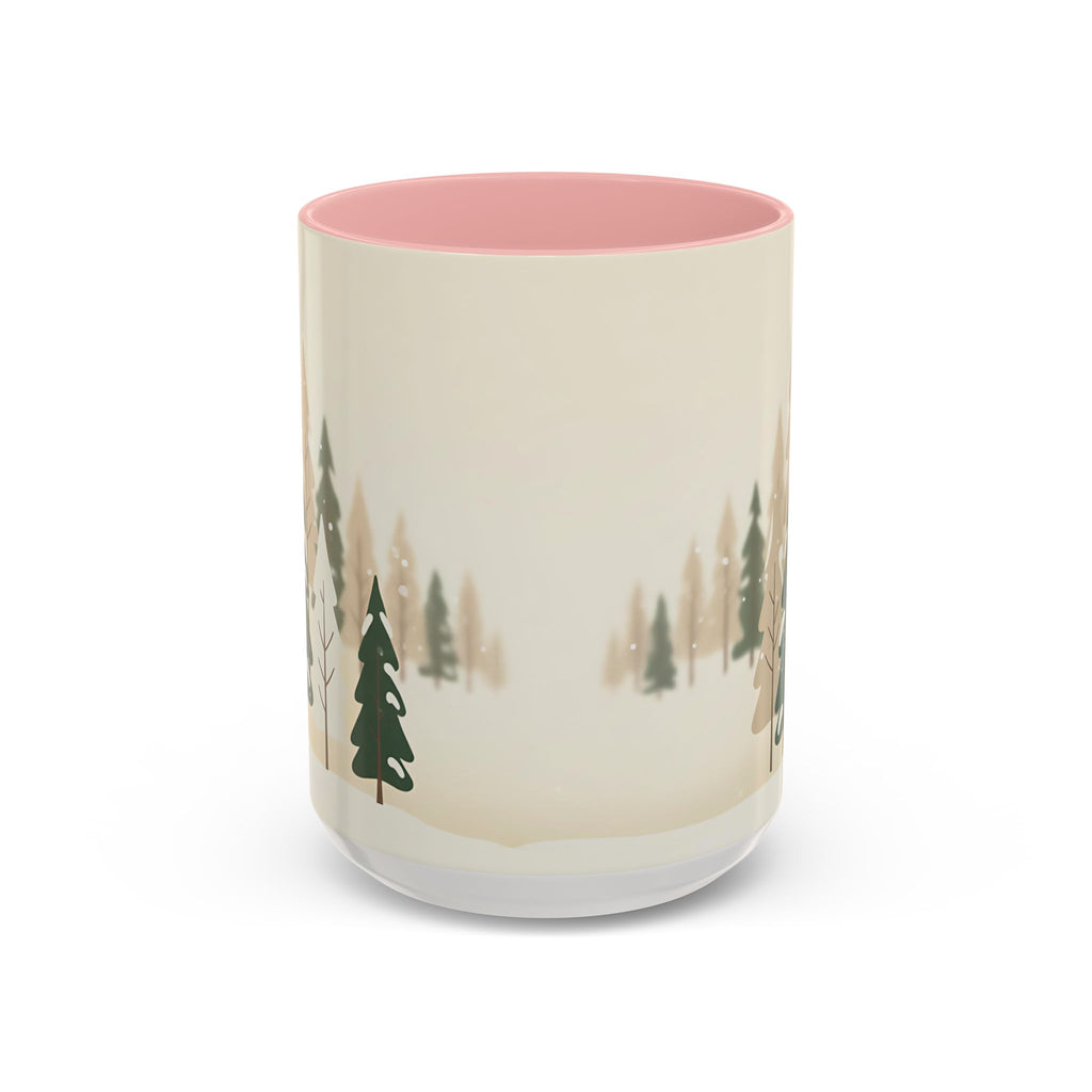 Minimal Winter Forest Accent Mug | Holiday Coffee Cup