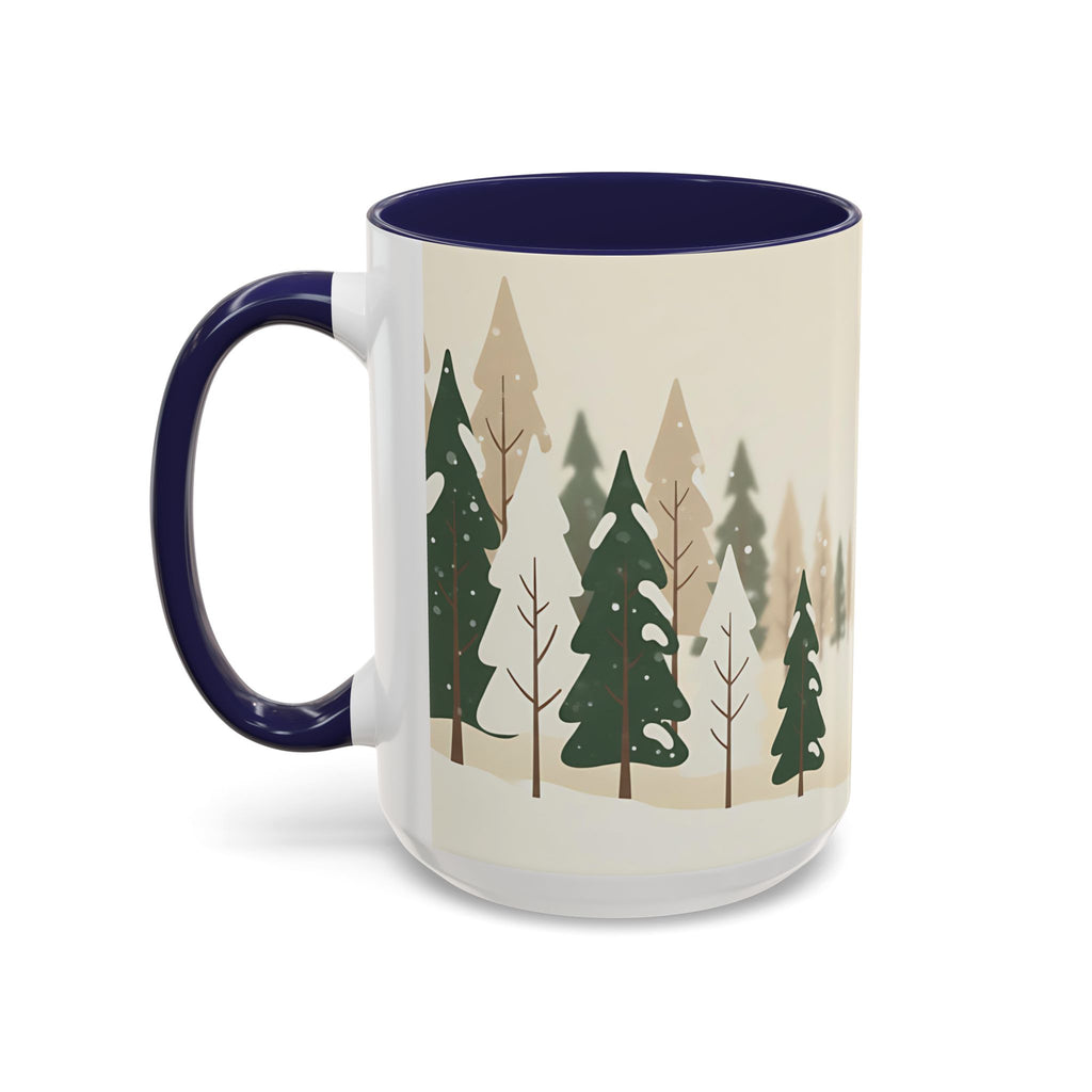 Minimal Winter Forest Accent Mug | Holiday Coffee Cup