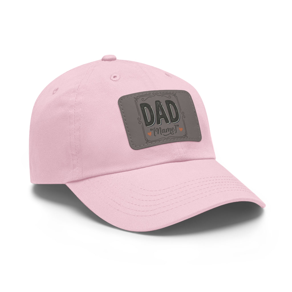 Personalized "Dad" Leather Patch Dad Hat — Custom Father's Day Cap