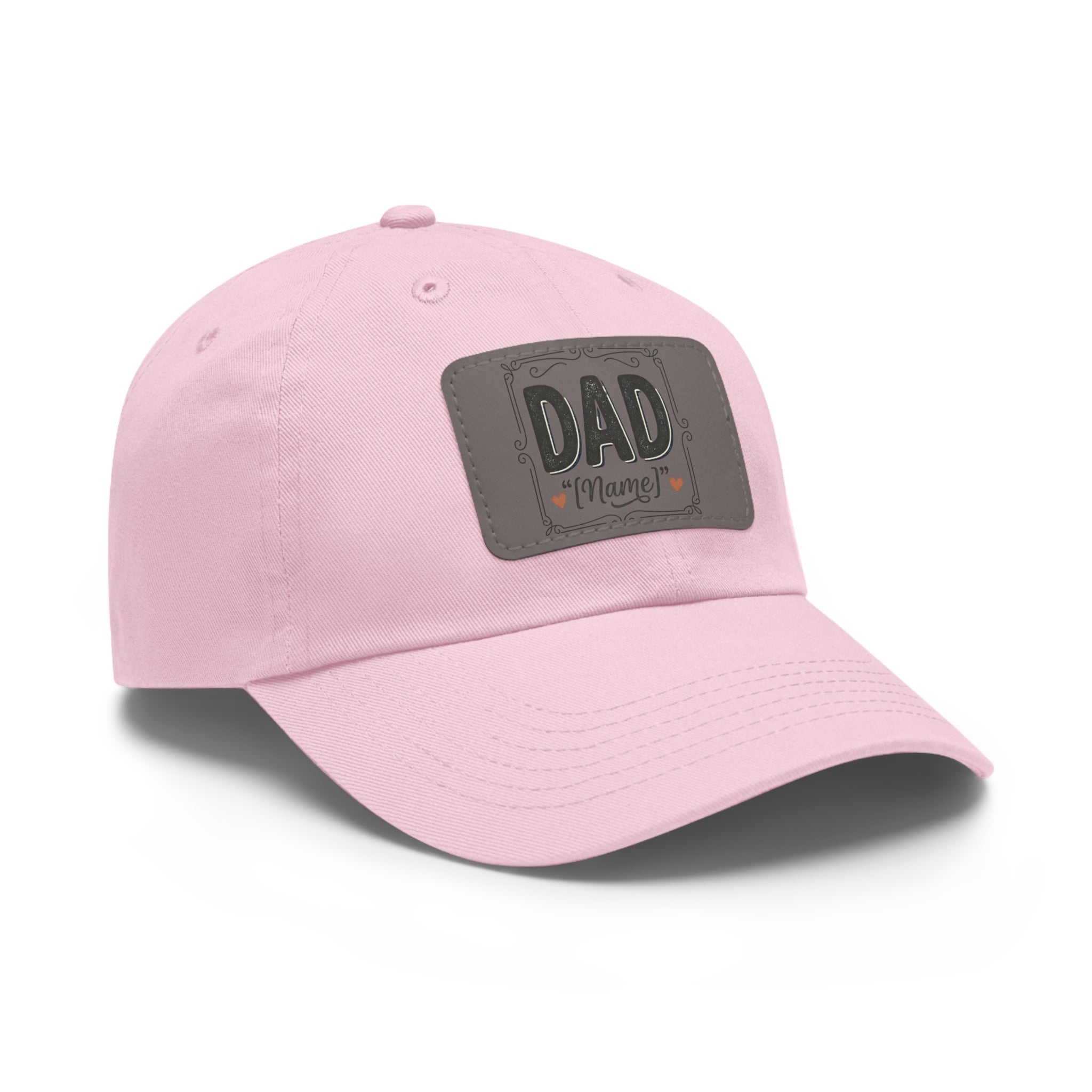 Personalized "Dad" Leather Patch Dad Hat — Custom Father's Day Cap