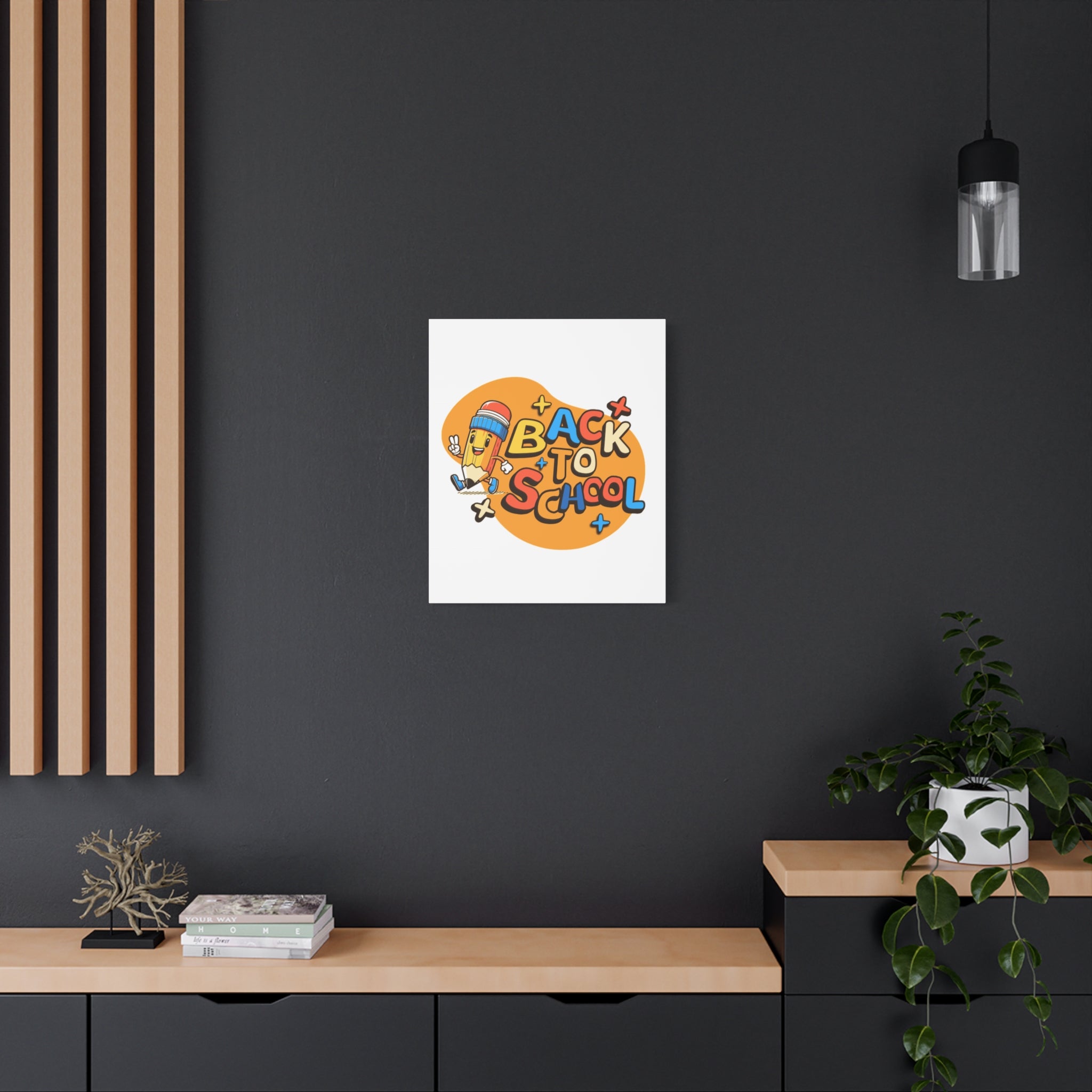 Back to School Canvas Wall Art — Cheerful Pencil Classroom Decor