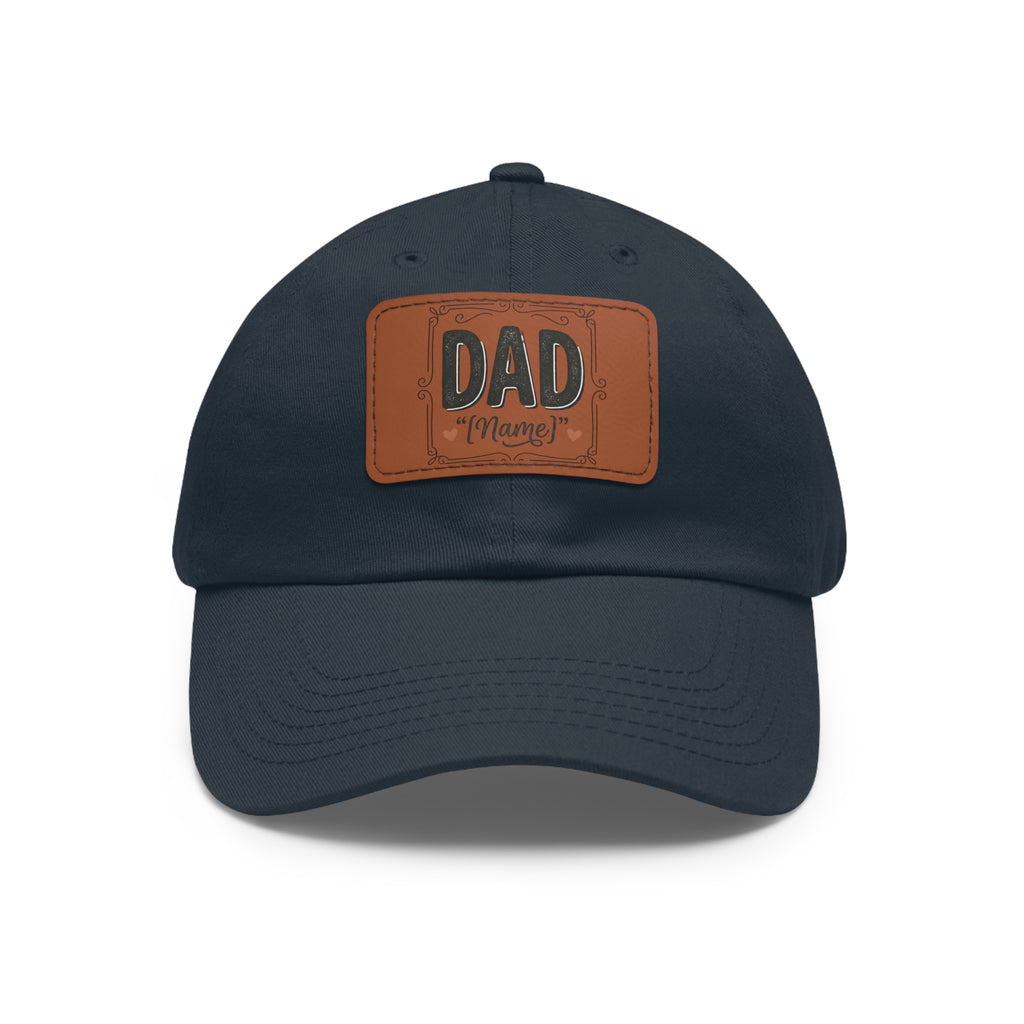 Personalized "Dad" Leather Patch Dad Hat — Custom Father's Day Cap