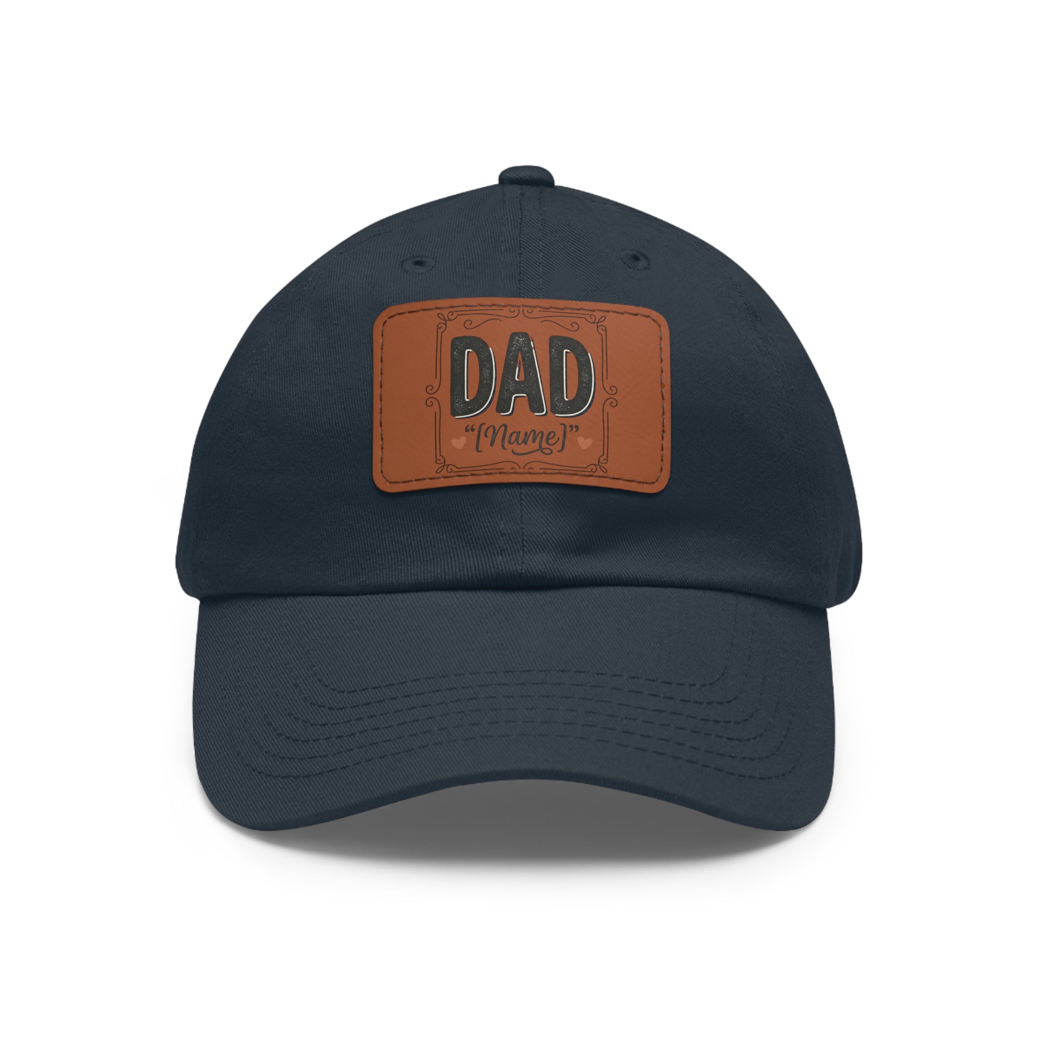Personalized "Dad" Leather Patch Dad Hat — Custom Father's Day Cap