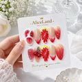 Cherry Citrus Bliss almond press on nails with 3D cherry and citrus fruit design
