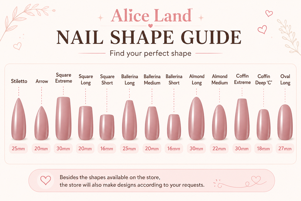 Beige Floral Square Press On Nails with 3D Flower & Rhinestones