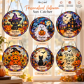 Personalized Halloween glass suncatcher collection with six designs