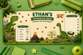 Personalized Dinosaur Desk Mat for Kids | Custom Name Homework Desk Pad | Back to School Gift