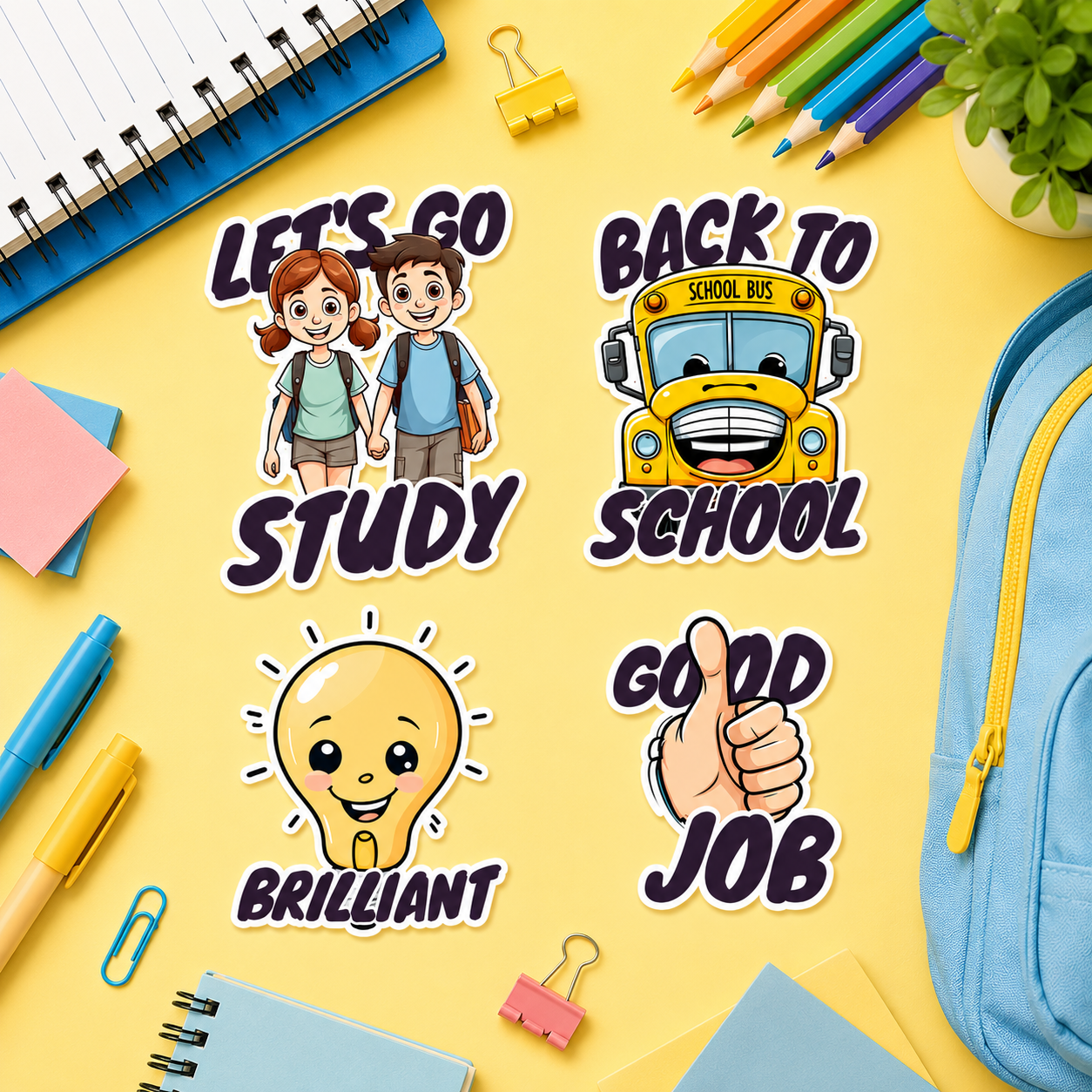 Motivational School Sticker Sheet | Waterproof Vinyl