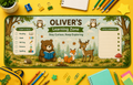 Personalized Woodland Desk Mat | Forest Animal Study Desk Pad | Custom Kids Gift