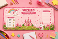 Personalized Study Desk Mat | Custom Name Learning Desk Pad